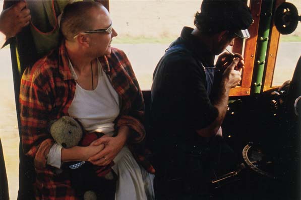 Krystelle on a steam train ride